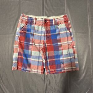 American Eagle Shorts Mens 36 Classic Length Chino Plaid Multicolor Y2K Pockets